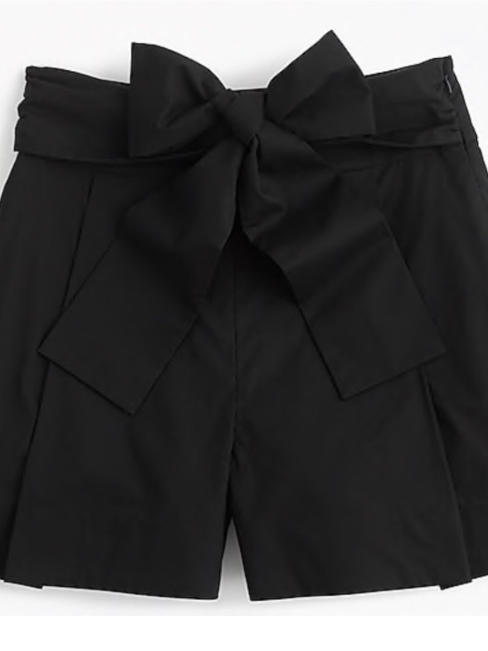 J. Crew Black Paperbag Waist Shorts with Bow